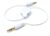 DRUT 3.5mm Retractable AUX Cable – 0.8m Male to Male Stereo Jack Lead, Compact Audio Cable for Car, Headphones, Speakers, Phones – White