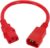 sourcing map 1ft 18 AWG Red 18/3 Universal Power Cord C14 to C13 10A 250V 3-Prong Extension PDU Power Cables for PC,Computer,Printers,TV,AC Adapter,Laptop,Monitor