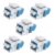 eMagTech 5Pcs LC Coupler Multimode Fibre Optic LC Fiber Keystone Optic Duplex 10GB F/F for Wall Plates Patch Panels Surface Mount Boxes