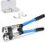 Solsop Battery Cable Crimping Tool Kit for 6, 10, 16, 25, 35, 50mm² (AWG 10-1/0) Cable Lugs, Battery Cable Lug Crimper Tool with 60PCS Copper Ring Terminals 8 Sizes