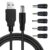 1M USB to DC Power Cable with 5 Connectors, DC 5V Charger 2.0 A Universal USB Power Cable Male to DC 5.5 x 2.1mm Adapter for Router, Fan, Speakers & More