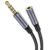 MOSWAG 6.6FT/2Meter 3.5mm Male to Female Extension Cable with Microphone Stereo Audio Adapter Nylon Braided Compatible for Home/Car Stereos Smartphones Headphones Tablets Media Players and More