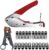 Preciva Coax Cable Crimper, Coaxial Wire Compression Toolkit with Crimp Tool, Double-Blade Wires Terminal Stripper Adjustable for Cable RG59/6/58/174, 20 F Connectors(for RG6 Cable&Cable TV)