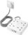 LENCENT Extension Lead with 4 Way Outlets, 3250W 13A Power Strip, 1.8M Braided Extension Cord, 1 USB-C and 3 USB Slots, Multi Power Plug Extension for Home and Office, White