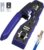 VCE GJ670BL RJ45 Crimp Tool, Pass Through Ethernet Crimping Tool for Cat5 Cat6 Cat7 End Pass-Thru Connector, Support Stripping & Cutting