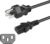 SatelliteSale UL Certified Universal Heavy Duty Computer Power Cable Male NEMA 5-15P to Female IEC C13/C14 Universal Wire Black PVC Cord 1 feet