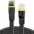 DDMALL CAT 8 Ethernet Cable 3m, Boost Internet Speed 40 Gbps 2000 MHz Flat CAT8 Cable, High Speed Gigabit Network LAN Patch Cord, Gold Plated RJ45 Connector for Gaming, Modem, Router (3 m, Black)