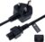 UK Mains 3 Pin AC Wall Power Cord C5 Cable for Dell, HP, Sony, Vaio, Delta/Lenovo ThinkPad, IdeaPad, X1, Yoga, Edge, Helix/Asus Rog, Trio/LG 32LN520B, 42LN5400, 42LB5600, 42LB5800 (0.5m)