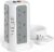 Tower Extension Lead with USB Slots and 18W USB C Fast Charger, (13A 3250W) 5 USB Ports and 12 Way Extension Tower, Surge Protected Extension Cable for Home, Office (Grey and White, 1.8M)