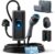 bokman EV Charger Type 2 to 3 Pin Plug, 5M | 2.3kW | 10A | IP65 Waterproof, Electric Car Charger Type 2 Charging Cable 3 Pin with LED Indicators & Carry Bag & Microfiber Towel
