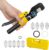 Hydraulic Crimping Tool with 9 Dies, 4-70mm² Range for Cable Lugs, Hand Operated Crimper for Copper and Aluminum Battery Terminals