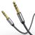 POSUGEAR 6.35mm to 6.35mm Guitar Cable 2M, Professional 1/4 Inch Jack to Jack Cable Lead, Guitar Amp Trs with Nylon Braid for Electric Bass, Amplifier, Keyboard
