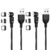 Magnetic Charging Cable 2PCS (2M+2M), 3 in 1 Nylon Braided USB Cable,18W Magnety Phone Charger Cable 540° Charging for iPhone/Samsung/Ipad/Type C/Micro Devices