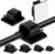 Adhesive Cable Management Clips, 60pcs Adhesive Clips, Plastic Cable Organisers Sticky Wire Clips Wire Cord Holder, 4 Sizes (BLACK)