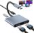 USB C to Dual HDMI Adapter, 4 in 1 HDMI Splitter for Dual Monitors 4K, USB 2.0, PD 100W, Type C to Dual Monitors Adapter Multiport, USB C Hub 4K@60Hz for MacBook Pro/Air/iPad/Surface/Dell
