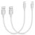 Short iPhone 17/16 Carplay Cable [0.3M, 2Pack], Short USB A to USB C Cable Fast Charging Nylon Type C Car Charger Lead for iPhone 17 Air Pro Max, for iPhone 16 15 Pro Max/Plus/16e, Android Auto, White