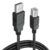 2M Usb Printer Cable,USB 2.0 Type A to Type B,Works with HP/Dell/Epson/Canon/Lexmark/Xerox/Samsung/Western Digital/Buffalo/Transcend/WD/Seagate/Clickfree/LaCie- USB A Male to B Male Lead (Black)