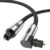 EMK 90 Degree Optical Cable 360 Degree Free-Rotating Fiber Optic Cable Toslink Male to Male Cable for Home Theater, Soundbar, Gaming Console, Speaker (90 Degree to Straight, 1.5FT/0.5M)