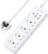 AUNNO Extension Lead with USB Slots, 4 Way Sockets Outlets with 4 USB-C Ports and 2 USB Ports, 1.8M Extension Cable with Switch Surge Protected Power Strips, UK Multi Plug Adapter Electrical Cords