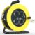 Extension Lead Outdoor, 50 Metres & 4 Socket Garden Extension Cable Heavy Duty Cable Reels with Winding Handle, 13A Fused UK Plug