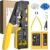 Proster RJ45 Crimp Tool Kit – Cat7 Crimping Tool for 8P RJ45 CAT5 Cat6 CAT7 & 6P RJ11 RJ12 Connector RJ45 Crimping Tool with Network Cable Tester 50PCS Pass Through Connectors 50PCS Protective Covers