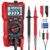Proster TRMS 6000 Counts Auto Ranging Digital Multimeter – with 600V AC/DC Voltage 10A AC/DC Current NCV Multimeter with Temperature Probe, Backlight & Overload Protection for Electricians DIY