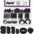 Swpeet 22Pcs 6Sizes Black Clip-on Ferrite Ring Core with Toroid Core Assortment Kit, RFI EMI Noise Suppressor Cable Clip for 7/9/11/13/15/42 * 24 * 16mm Diameter HDMI USB Cable﻿