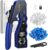 Proster RJ45 Crimp Tool Set – 3-in-1 RJ45 Crimping Tool Kit with 50 PCS CAT6 Pass Through Connectors 50 PCS RJ45 Cat6 Protection Covers RJ45 Pass Through Crimp Tool