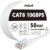 Ethernet Cable Cat6 Flat 15 M White with Cable Clips, Network Cable Cat 6 Flat Ethernet Patch Cable,internet Cable with Rj45 Connectors- White (15 Meters)