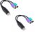 2 Pack PS2 to USB Adapter, PS/2 Keyboard to USB Converter, 7.44 Inch Cable with Built-in IC Chip, Compatible with PS2 Mouse & Keyboard, Plug and Play USB Adapter for PC, Laptop, KVM Switch (black)