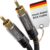 KabelDirekt – 1.5m – RCA/phono subwoofer lead cable, 1 to 1, audio/digital/video (coax cable, male/male cinch plugs, for amps/Hi-Fis, audio signals/composite video, 75 ohm, black)