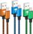 3Pack 2M iPhone Charger Cable, Long iPhone Charging Cable MFi Certified Lightning Cable Fast Charging Cord Braided i Phone Charger Lead USB Cord for Phone 14 13 12 11 Pro Max XS XR 8 7 6 SE, iPad
