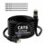 CAT 6 outdoor Ethernet cable 5 meters-Black,1.0 Gigabit Heavy Duty Internet network RJ45 cable,durable,waterproof,direct Burial,for POE camera,Router,Modem,with 25 cable ties