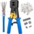 RJ45 Crimping Tool Ethernet Crimper for Cat6 Cat5 Cat5e RJ45 Pass Through Connectors and RJ12 Ends Comes with 20PCS RJ45 Cat6 Connectors
