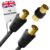 1m Coaxial TV Aerial Cable – Male To Male Gold Plated RF Tv Cable with Adapter – Antenna AV Lead for Freeview, Freesat, Tv Antenna Extension – Black Straight Connection