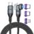 AUFU 240W USB C Magnetic Charging Cable, 16PIN 2 in 1 Magnetic USB Cable 1.8M Fast Charging Cable 48V/5A, 180° Type C Charger Cable with Type C/Micro for Tablet Laptop Mac-Book Smartphone