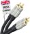 CableMountain 2 RCA to 2 RCA Cable 1m – Gold Plated Male-to-Male Phono to Phono Cable | RCA Audio Cable for Amplifier, Turntable, TV, Home Theater, Speakers and HiFi Systems