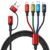 Minlu 4 in 2 Multi Charging Cable, USB Multi Charger Cable with Data Transfer[3.5A 1.2M] Nylon Braided Phone Charger Cables, USB A/C to Lightning/Type C/Micro for iPhone/Galaxy/Android/Tablet