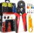 KAIWEETS Crimping Tools Set，Ferrule Crimping Tool 0.25-10 mm²(AWG 23-7) with 1200PCS Terminal Connector Sleeves，Self-Adjustable Ratchet Wire Crimping Tool，Crimping Connectors Wire End Ferrules