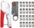 AMTOVL Coax Cable Crimper Coaxial Cable Compression Tool Kit with Compression Crimping Tool, Double Blade Rotary Cable Stripper and 20 F Type Connector for Coaxial Cable RG58 RG59 RG6 RG-62