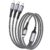 100W USB C Multi Charger Cable [1.2M] 3 in 1 Charging Cable Multi USB Charger Lead with USB C PD [100W]+Lightning[27W]+Micro[10W] for iPhone 15/14, Samsung S24, Huawei, MacBook, Pad Pro, LG