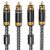 audiophile RCA cable, 1M/3.2FT 2 rca male to male, used for stereo subwoofer stereo audio cable with silver plated 4N oxygen free copper core and ferrite core