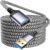 USB 3.0 Extension Cable 3M, Braided Type A Male to Female Data Transfer Cord with Gold-Plated Connector for Flash Drive, Hard Drive, Printer, Webcam