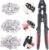Glarks Up to 2.2mm Wire Rope Crimping Tool Wire Rope Swager Crimper Fishing Crimping Tool with 180Pcs 1.2/1.5/2mm Aluminum Double Barrel Ferrule Crimping Loop Sleeve Kit