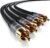 Primewire RCA Audio Cable 0.5m – 2RCA Phono Plugs to 2RCA Phono Plugs – Stereo Audio Cable for Surround Sound Dolby Digital DTS – Metal Shell Casing Gold Plated Conectors