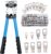 Battery Cable Crimping Tool Kit from AWG 1/0-8 with 60PCS Copper Ring Terminals 8 Sizes Battery Cable Lug Crimper for Heavy Duty Wire Lugs, Battery Terminal, Copper Lugs(Set Blue)