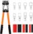 Battery Cable Lug Crimping Tool with 60Pcs Copper Ring Terminals 8 Sizes Cable Lugs and 60pcs Heat Shrink Tubing Set, Heavy Duty Wire Crimper for Battery Wire Terminal (HX50B Crimper+60PCS Terminals)