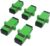 CERRXIAN Fiber Optic Adapter SC Female to SC Female APC Simplex Single Mode Fiber Optic Coupler Network Internet Connection (Green, 5Pack)