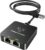 Ethernet Splitter 1 to 2 Out, 1000Mbps High Speed Network Switches with Cat 6 Ethernet Cable, Gigabit Internet Splitter Connector for Cat 5/5e/6/7/8 Cable, Black