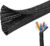 Josnown Cable Tidy Sleeve, 3m Cable Management Tube for PC/TV, Diameter 12-20mm, Self Adhesive Protector Wire Tidy Organiser for Home, Office – Black